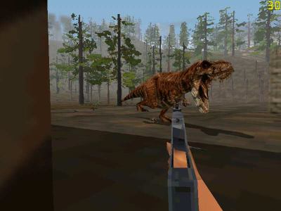 Die T-Rex(en) bleiben trotz aller Waffen ganz harte Brocken vor denen man besser flüchtet!